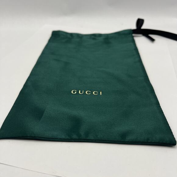 Gucci Dust Bag Pouch Soft Case Eyeglasses Sunglasses Drawstring Emerald Green - Picture 2 of 6